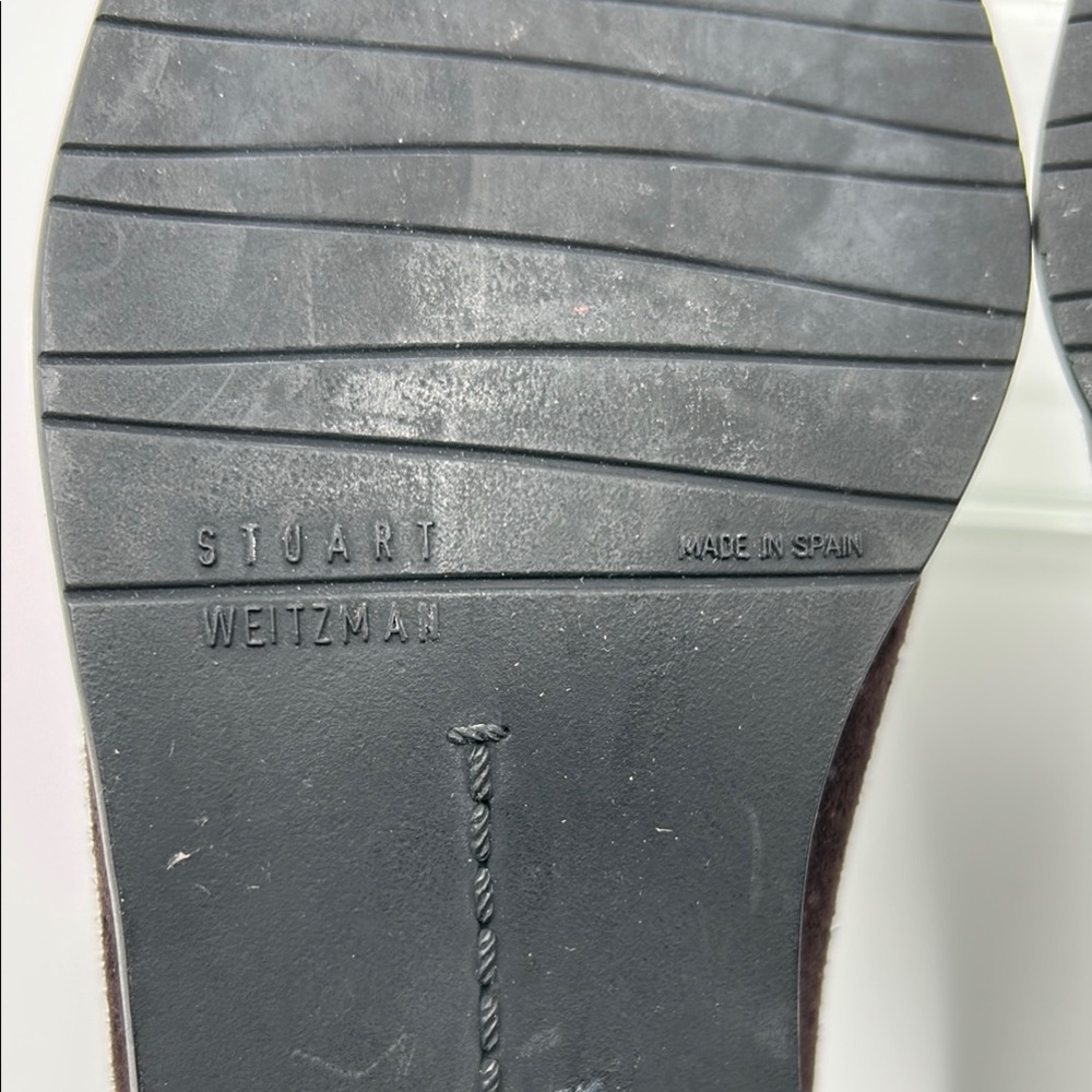 Stuart Weitzman Brown Suede Loafers Slip-On Design 7M - Picture 10 of 14